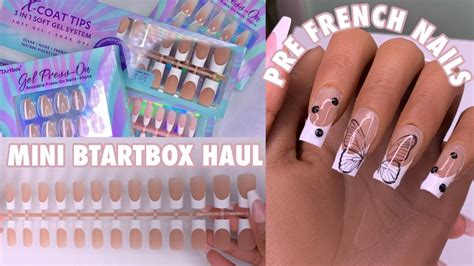 Btartbox 3 In 1 Soft Gel Nails Pre Made French Tip Design Full