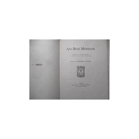 Ars bene moriendi Reproduction photographique de l édition