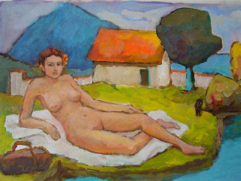 Lying Nude Women Painting By Alfons Niex Fine Art America