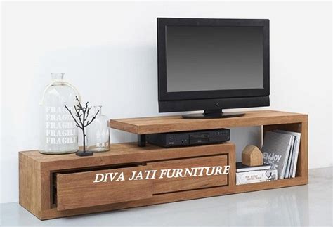 Model Meja Rak Tv Minimalis Kayu Jati Unik Modern