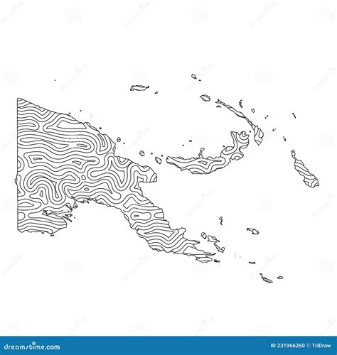 Abstract Topographic Style Papua New Guinea Map Design Stock Vector Illustration Of Island