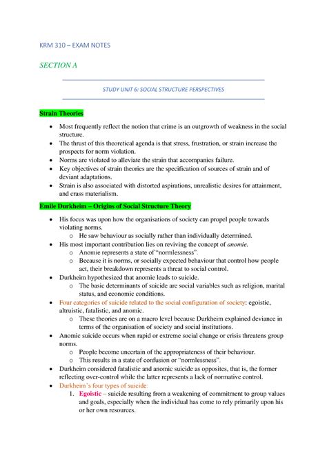 KRM310 A Exam Notes KRM 310 EXAM NOTES SECTION A STUDY UNIT 6