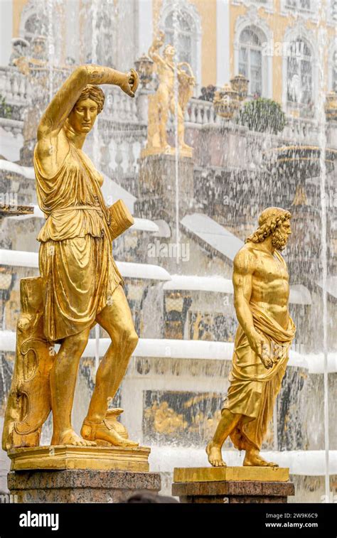 Samson Fountain and Sea Channel at the Petrodvorest Palace in St ...