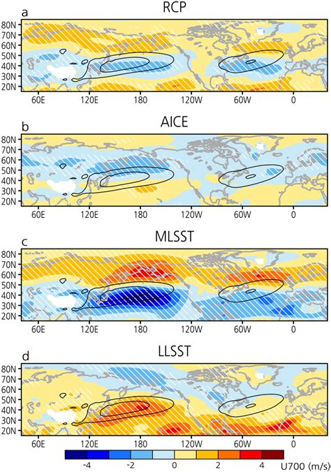 Response Of Annual Mean 700hPa Zonal Wind In A RCP B AICE C