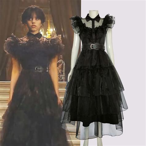 Wednesday Addams Costume Dress For Women Classic Party Ball Prom Gown