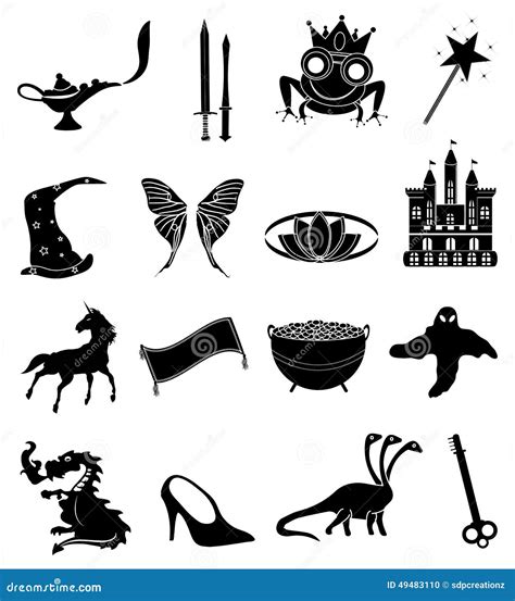 Fairy Tales Icons Set Stock Vector Image