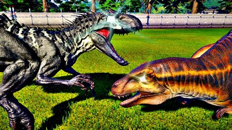 Black Indominus Rex Vs Acrocanthosaurus Jurassic Park Dinosaurs