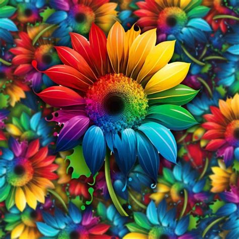 Pin By Kelly Micke On More Flowers Flower Art Images Rainbow