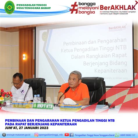 Ketua Pengadilan Tinggi Ntb Memberikan Pembinaan Dan Pengarahan Kepada