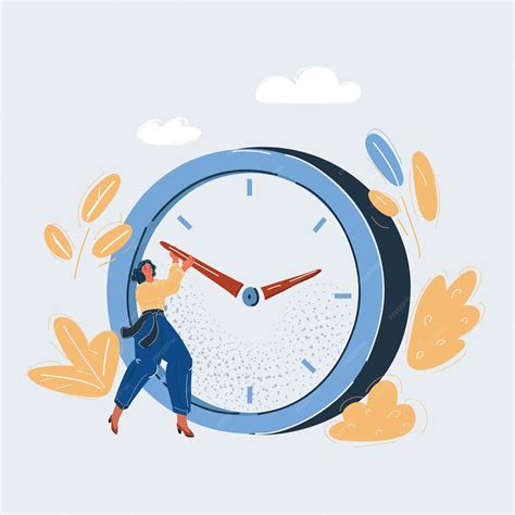 Premium Vector | Vector illustration of woman and trying to stop time
