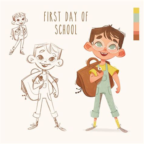 First Day Of School Bobbo Andonova On Artstation At Https