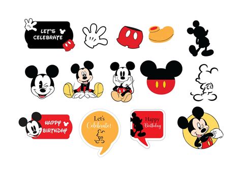 Mickey Mouse Icons Clipartbirthday Party Png File Custom Print Your Own ...