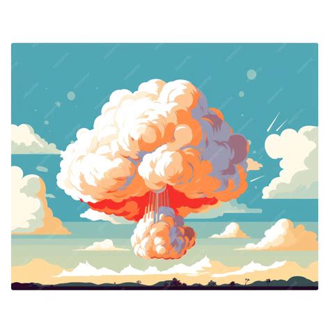 Premium Vector | Atomic Nuclear Mushroom Cloud Explosion