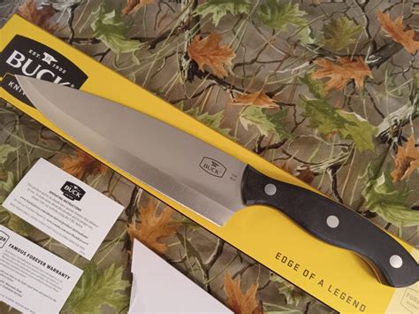 New In Box Buck Knives Chef S Knife Paperstone Handle Hc Blade