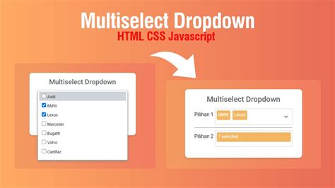 Multiselect Dropdown Menggunakan Javascript Html Css Multiselect