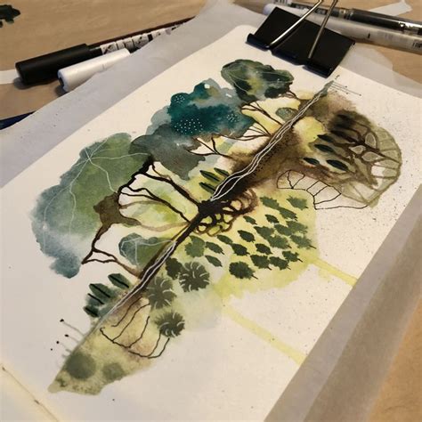 Abstract watercolor/acrylic ink landscape | Abstract watercolor ...