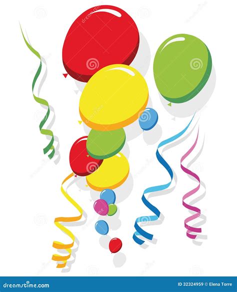 Balloons And Streamers Vector Stock Vector Illustration Of Postcard