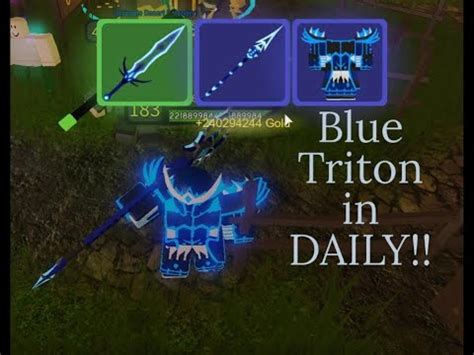 Blue Triton Warrior Armor In Daily Dungeon Quest Roblox Youtube