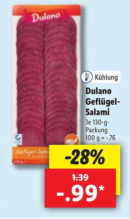 Dulano Gefl Gel Salami Angebot Bei Lidl Prospekte De