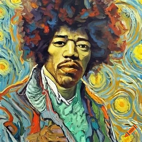 Jimi Hendrix Oil Painting Inspired By Van Gogh On Craiyon