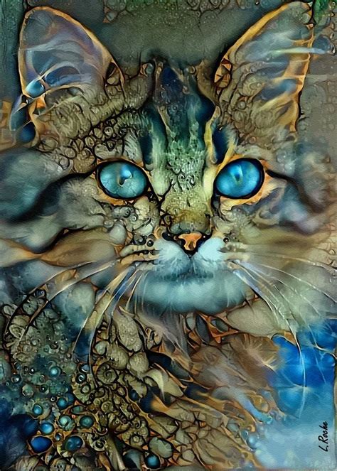 Catty Cat Mix Media X Cm Digital Arts By L Roche Artmajeur