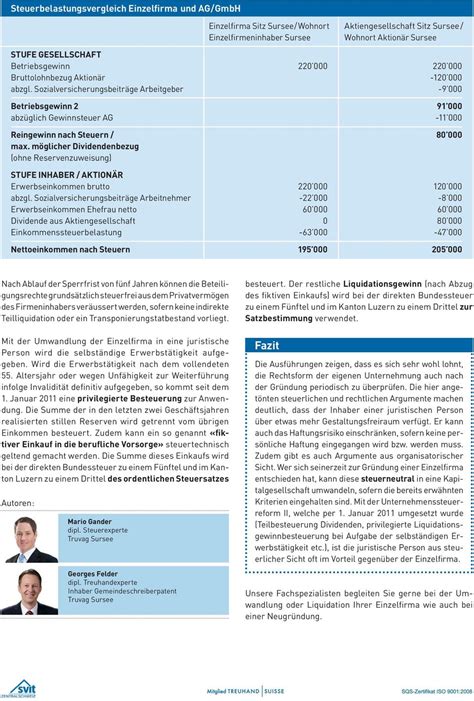 Info Wahl Der Richtigen Rechtsform Einzelfirma Versus Ag Gmbh