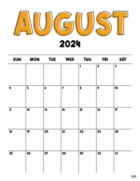 August 2024 Printable Calendar Printabulls Blinni Delilah