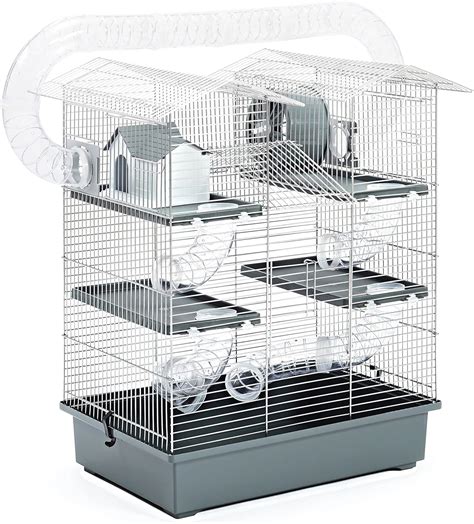 Grande Cage Hamster À 3 Étages avec Tubes Coulissants pour Hamster