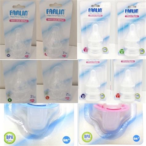 Farlin Anti Colic Wide Nick Silicone Pacifier Nipple New Shopee