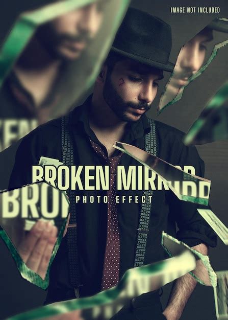 Premium Psd Broken Mirror Glass Photo Effect Template