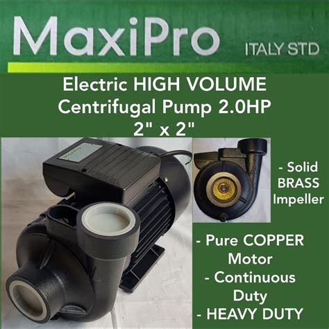 MAXIPRO Electric Water Pump Centrifugal HIGH Volume Pump 2 0HP 2 X 2