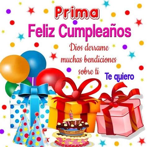 Tarjetas De Feliz Cumpleaños Para Mi Prima Bendiciones Happy Birthday