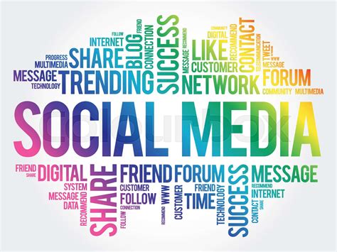 Social Media Word Cloud Stock Vector Colourbox