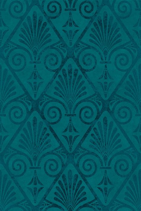 Art Deco Opulence Velvet Reverie Teal Wallpaper Happywall