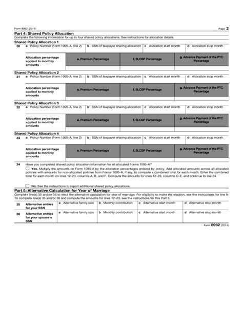 Premium Tax Credit Form Free Download