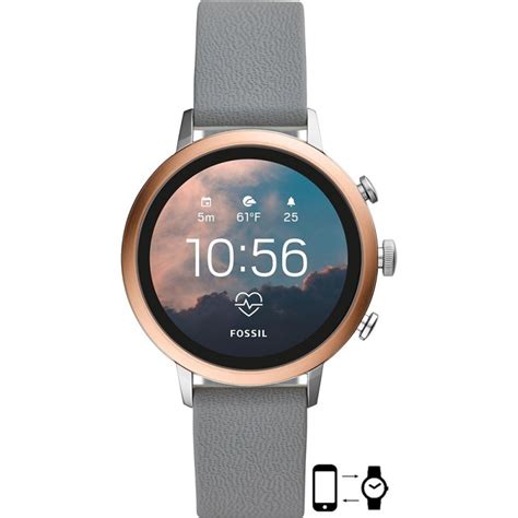 Fossil Venture Montre Femme Connect E Acier Silicone Gris Ftw