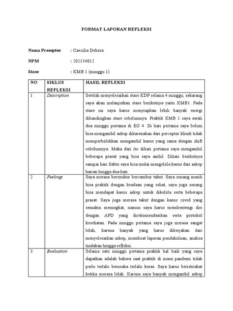 Format Laporan Refleksi Pdf