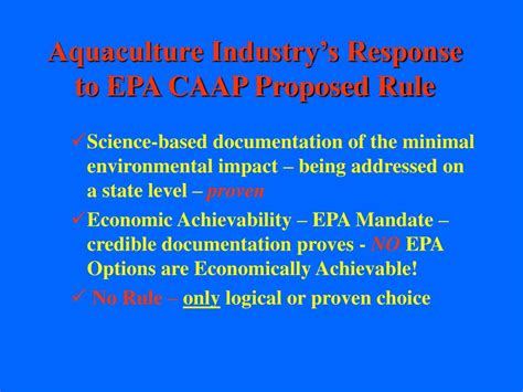 Ppt Epa Update On Rule Making Aquaculture Effluent Limitations