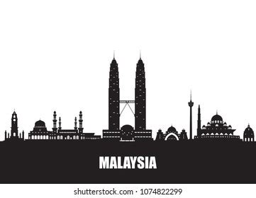 Malaysia Monument Over Royalty Free Licensable Stock Vectors