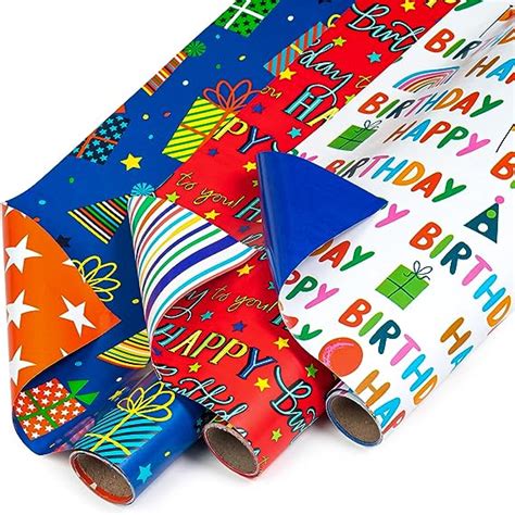 Wrapaholic Reversible Birthday Wrapping Paper Roll Mini