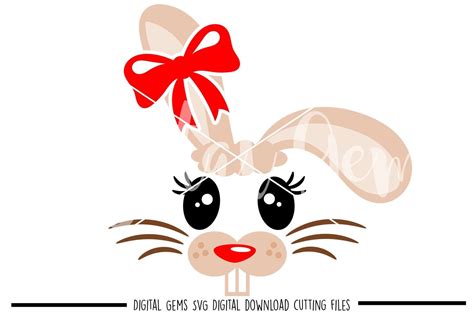 Rabbit Face Svg Png Eps Dxf Files By Digital Gems Thehungryjpeg