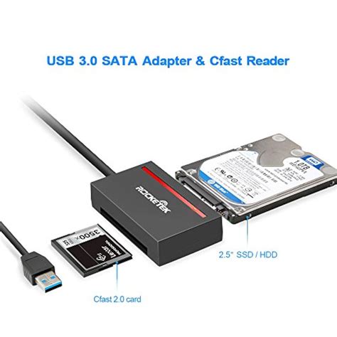 Card Reader Rocketek Cfast 2 0 Usb 3 0 To Sata Adapter Converter Cable Support Ebay