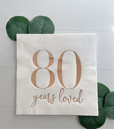 80 Years Loved Luncheon Napkins White EnFete