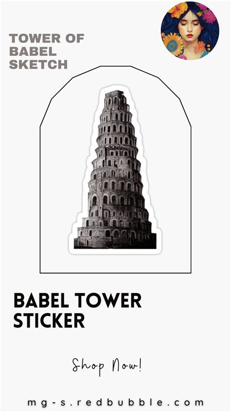 Tower Of Babel Sketch Cool Stickers Printable Stickers Laptop