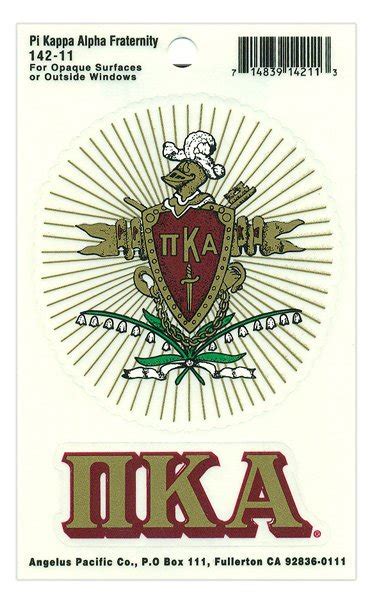 Pi Kappa Alpha Crest - Shield Decal SALE $4.95. - Greek Gear®