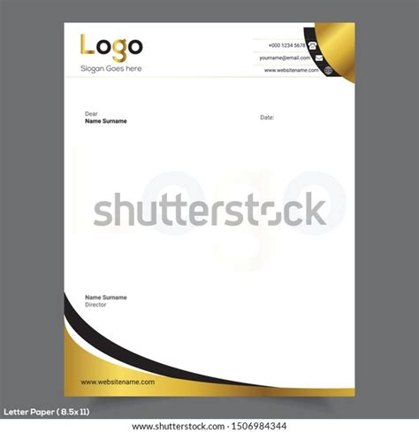 Golden Color Letterhead Design Letter Paper Stock Vector Royalty Free