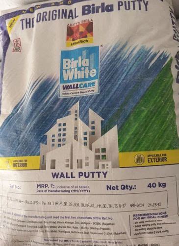 Birla White Wall Care Putty 40 KG At 670 Bag In Ranchi ID