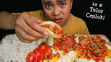 Mukbang Telur Ceplok Cabe Cincang Mukbang Makanan Pedas Indonesia