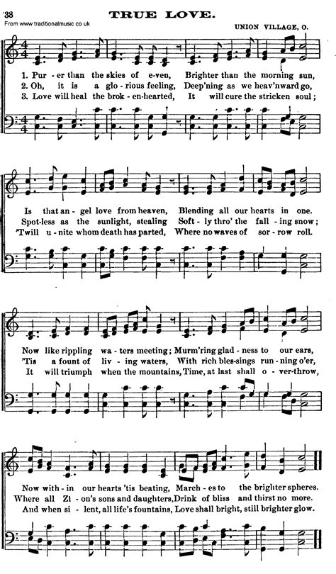 Shaker Music, Song: True Love - sheet music and PDF