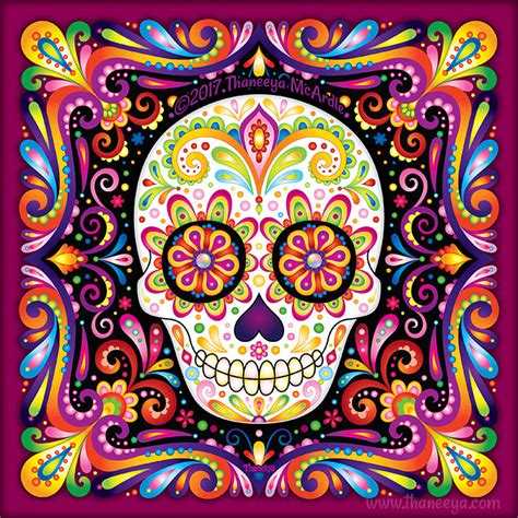 Day Of The Dead Art A Gallery Of Colorful Skull Art Celebrating Dia De